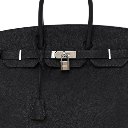 Hermes Togo Bi-Color Horseshoe Birkin 35 Black Etoupe 8 of 13