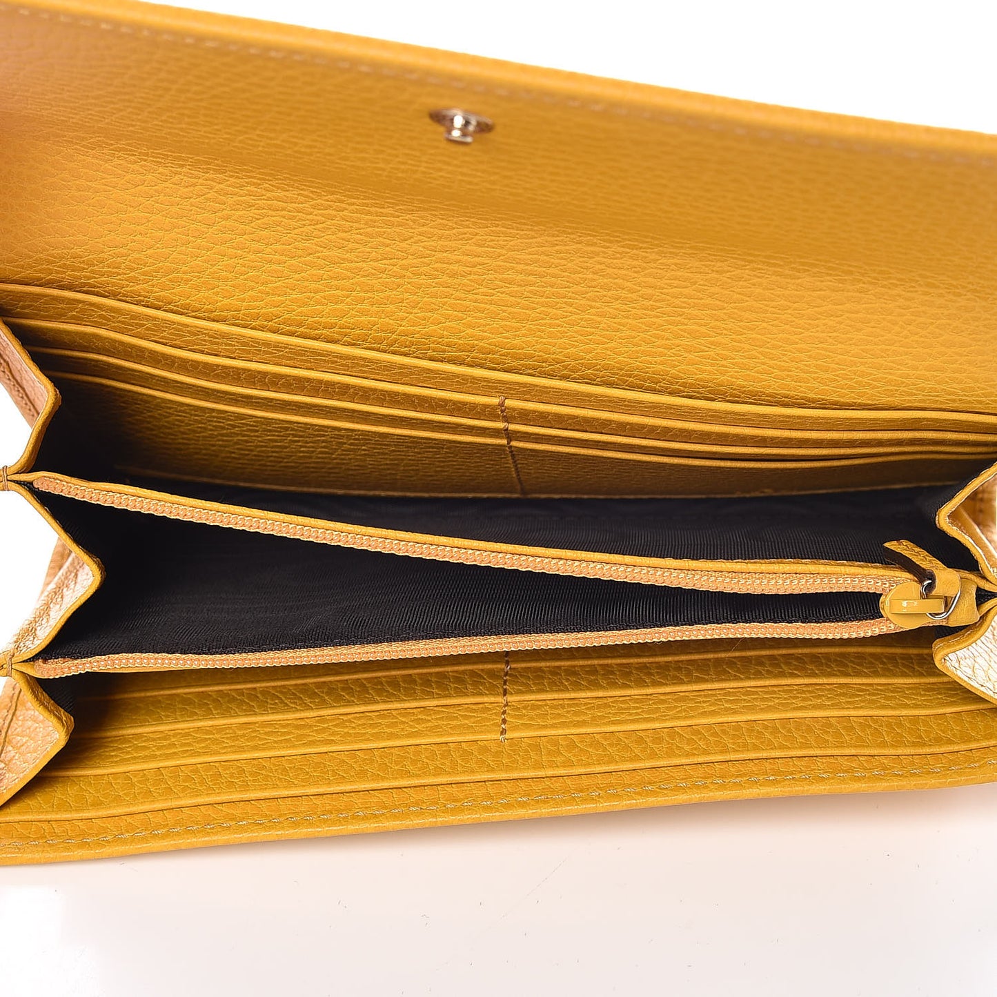 Dollar Calfskin Swing Continental Wallet Yellow