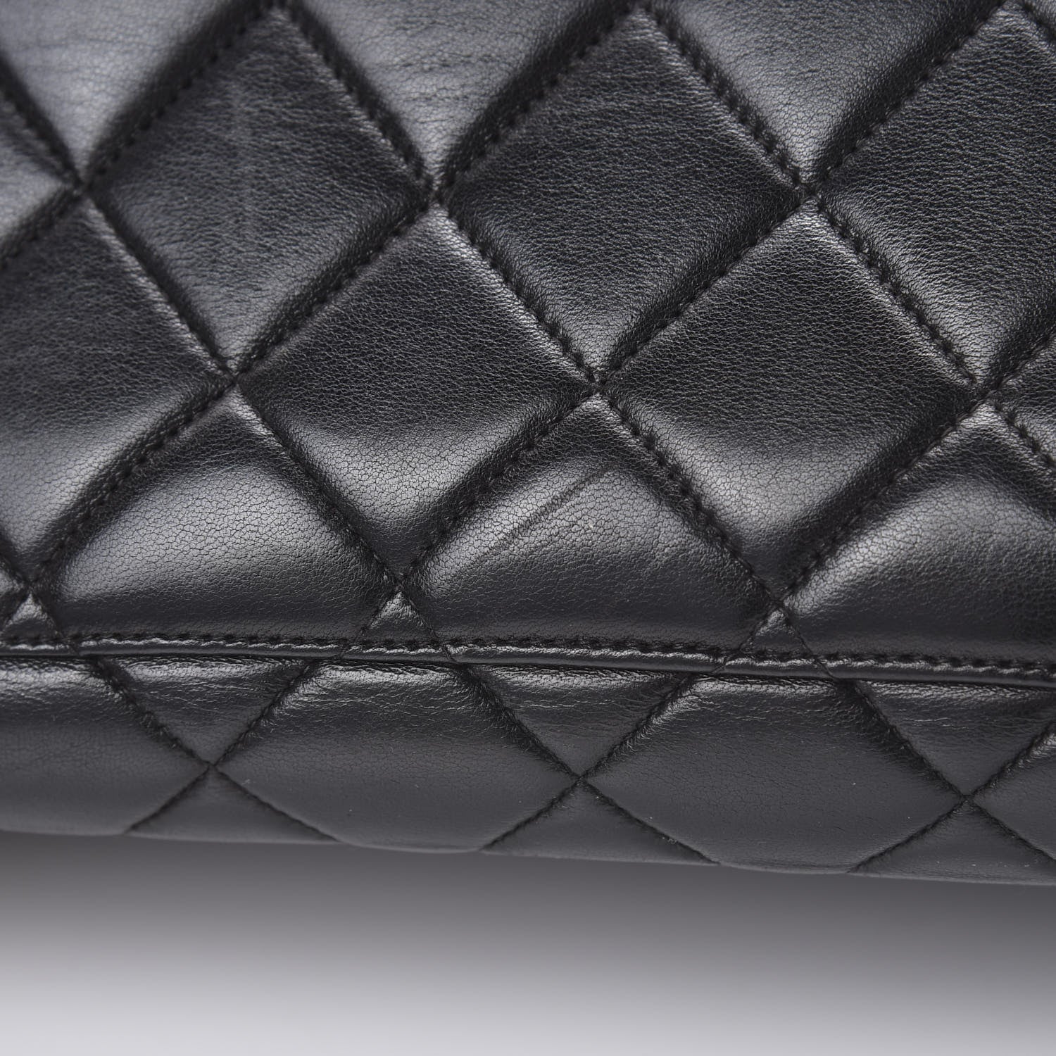 Chanel Lambskin Quilted Jumbo Kelly Flap Bag Black 21 of 22