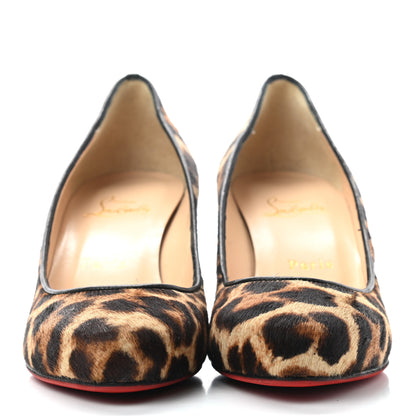 Christian Louboutin Pony Hair Melissa Wedges 37.5 Leopard 2 of 8