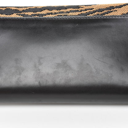 Christian Louboutin Calfskin Panama Tiger Riviera Clutch Black 16 of 17