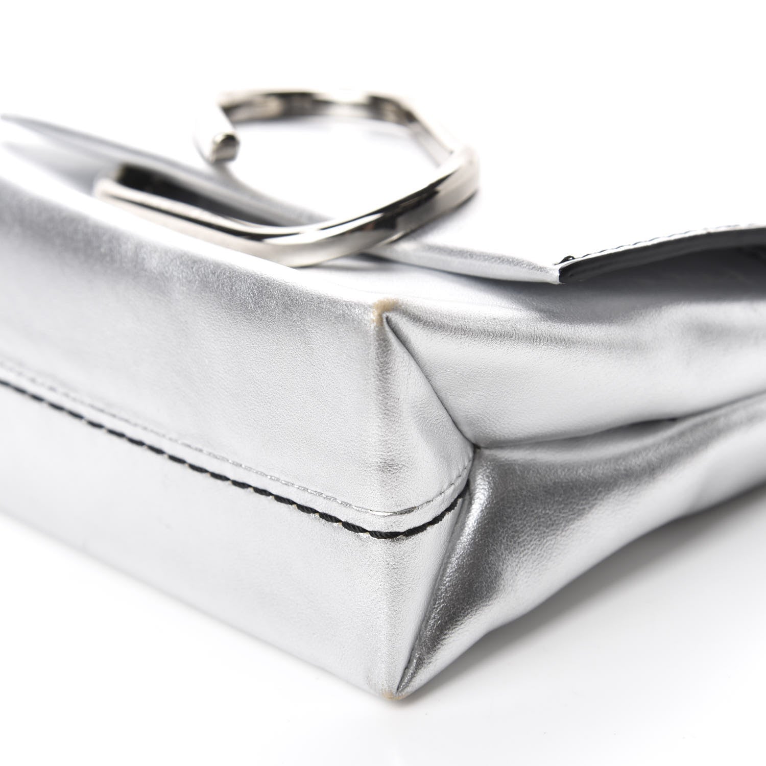 3.1 Phillip Lim 3.1 Metallic Calfskin Alix Soft Flap Clutch Silver 7 of 10