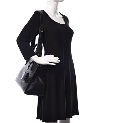 Prada Saffiano Cuir Calfskin Large Monochrome Top Handle Tote Black 2 of 10