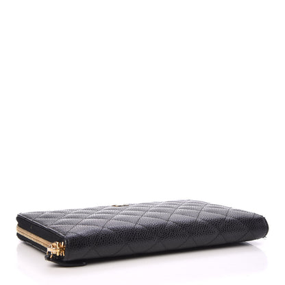 Chanel Caviar Quilted Large Zip Around Organizer Wallet Black 4 of 8