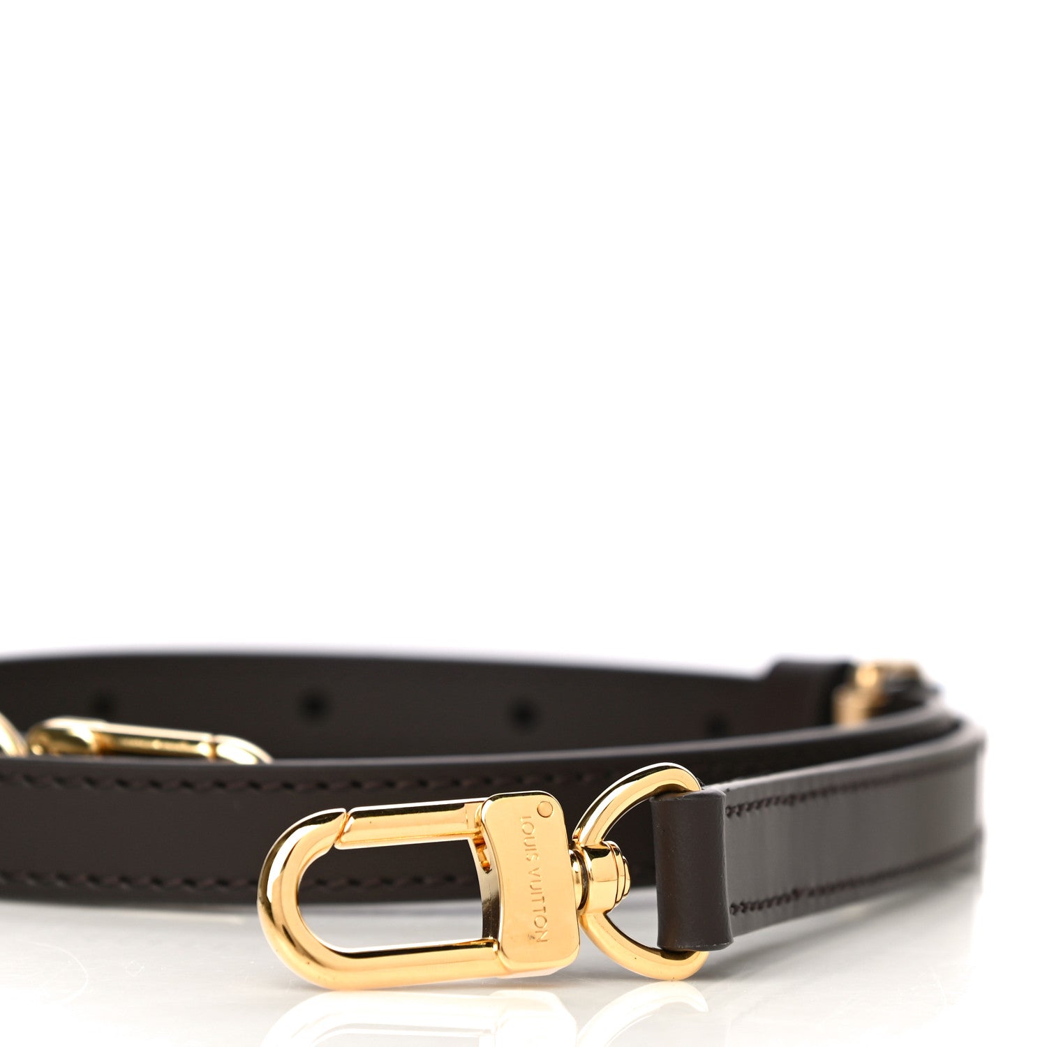 Louis Vuitton Calfskin 16mm Adjustable Shoulder Strap Brown 2 of 4