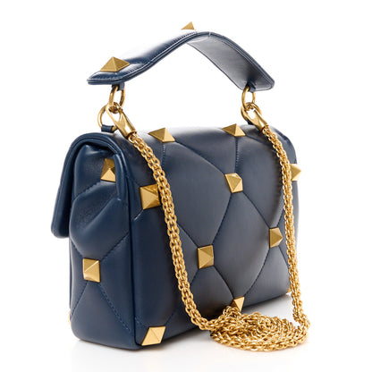 Valentino Garavani Nappa Large Roman Stud Shoulder Bag Marine 3 of 10