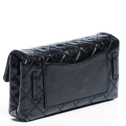 Chanel Glazed Calfskin 2.55 Reissue Flap Belt Bag Clutch Black 3 of 7