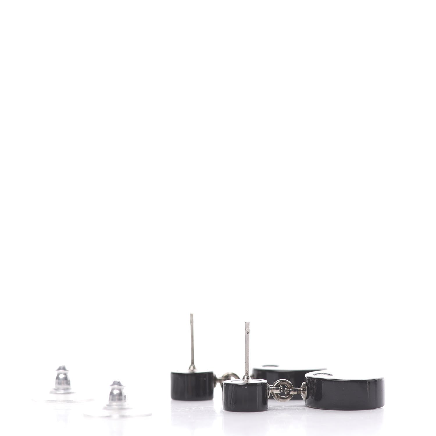 Chanel Resin CC Drop Earrings Black 3 of 5