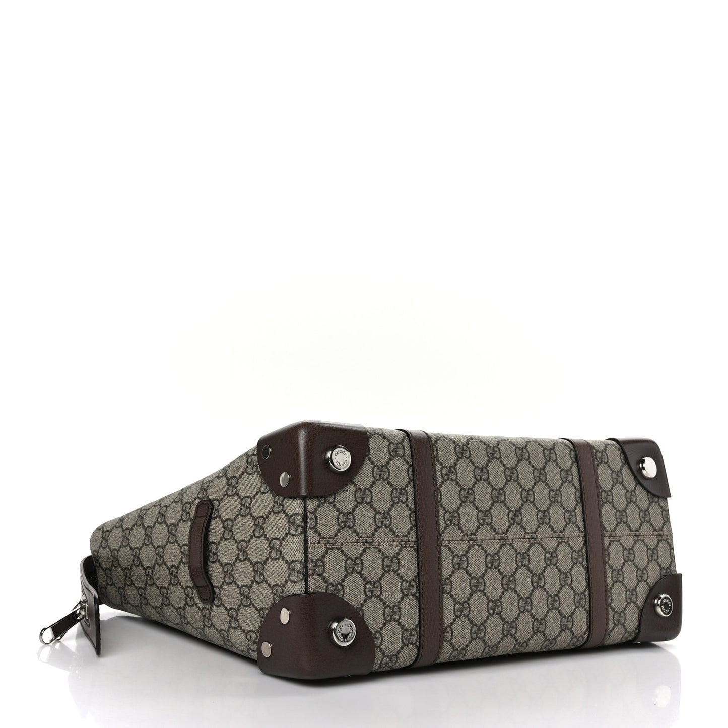GG Supreme Monogram Textured Dollar Calfskin Medium Detail Tote Beige Ebony New Acero