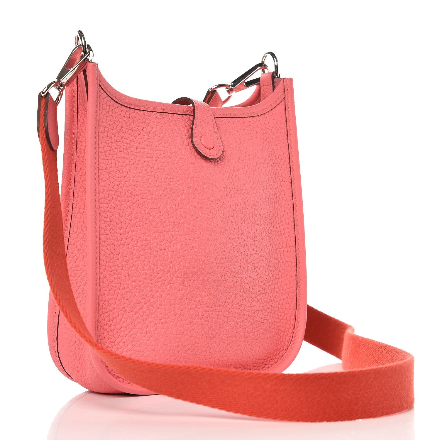 Hermes Taurillon Clemence Amazone Evelyne TPM Rose Azalee Rouge Pivoine 3 of 7