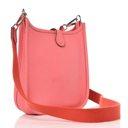 Hermes Taurillon Clemence Amazone Evelyne TPM Rose Azalee Rouge Pivoine 3 of 7