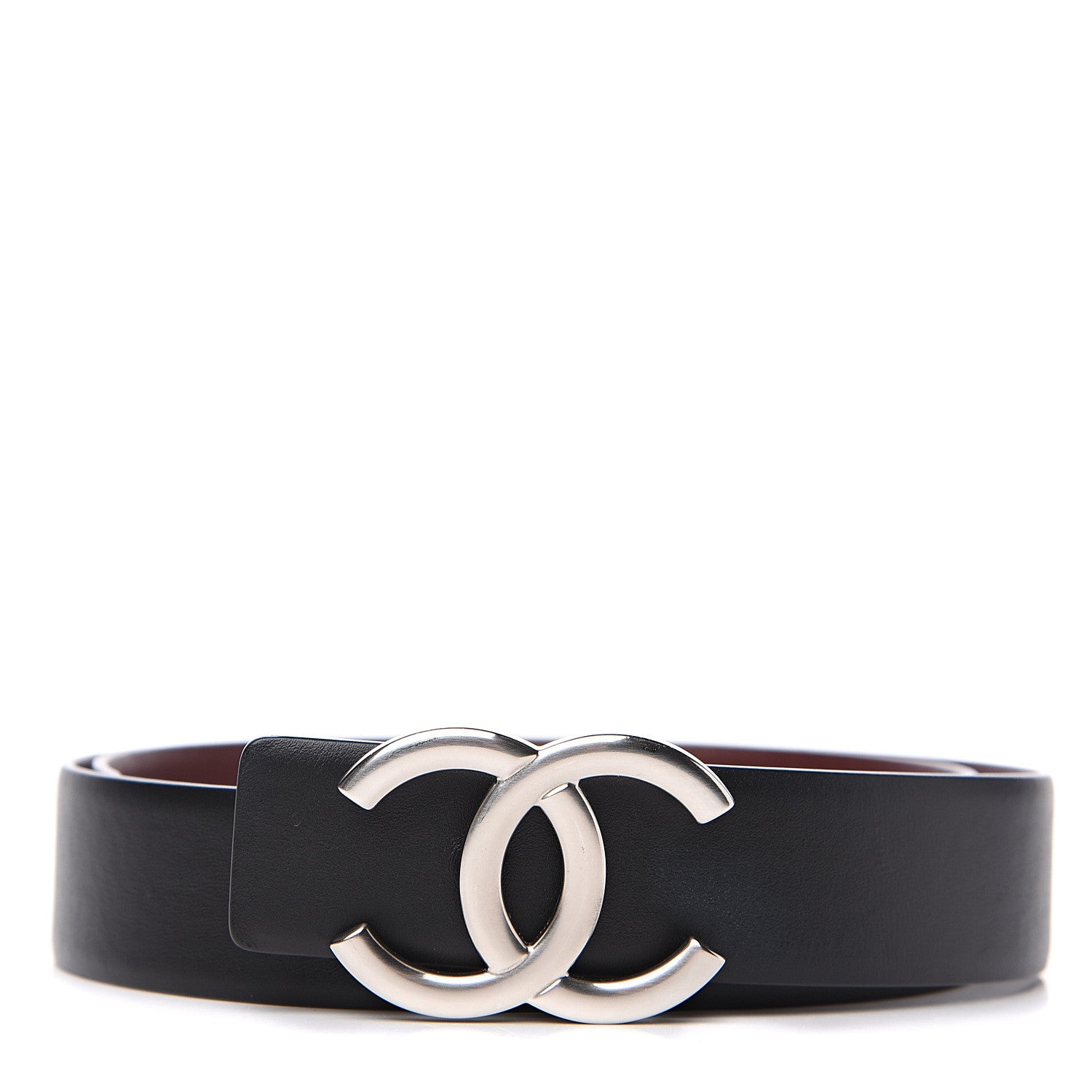 Chanel Calfskin CC Reversible Belt 70 Black Burgundy 1 of 6