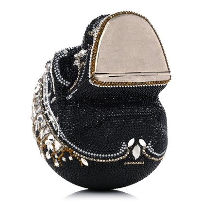 Judith Leiber Crystal Bela Lugosi Skull Minaudiere Clutch Silver Multicolor 4 of 14