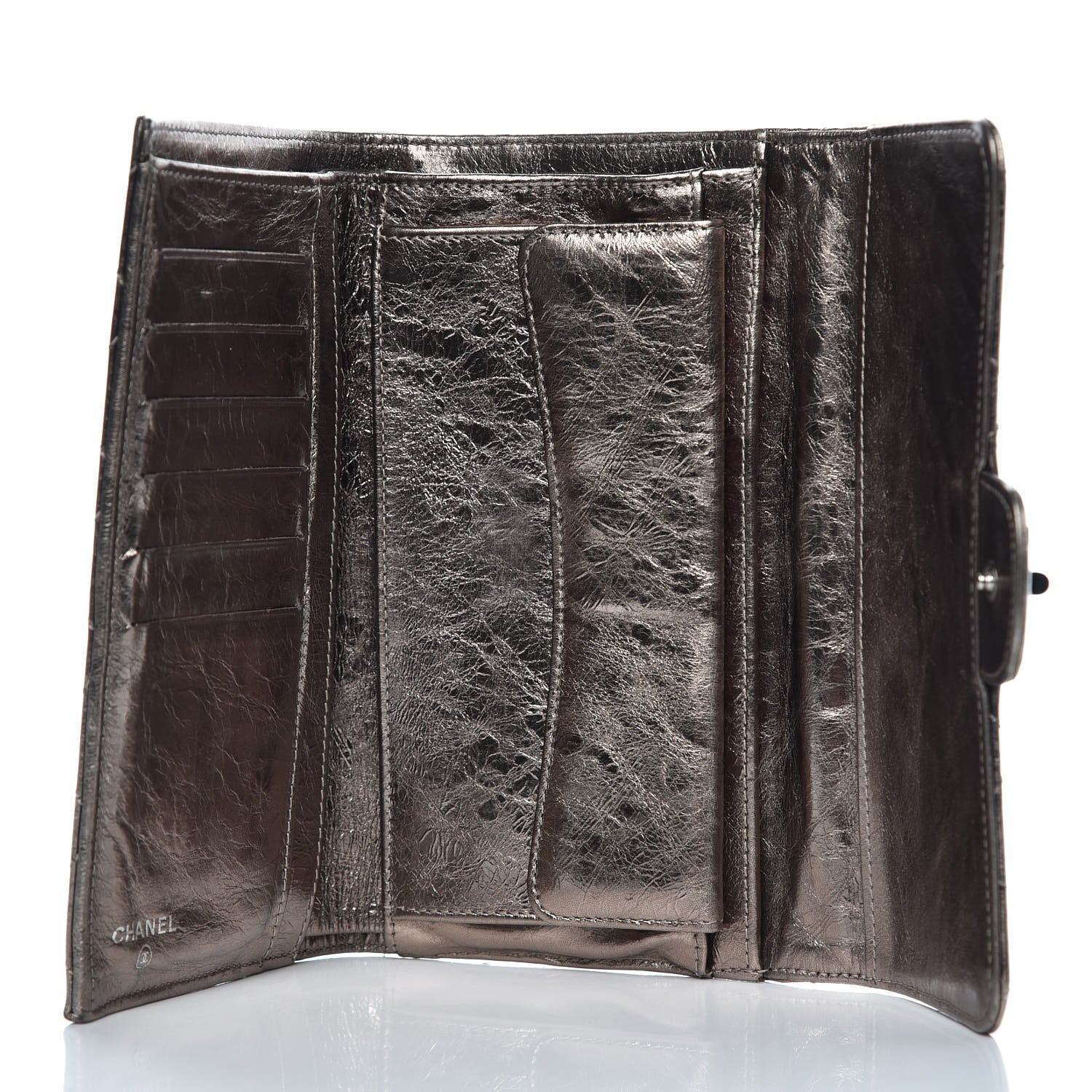 Chanel Metallic Aged Calfskin Quilted Reissue Long Flap Wallet Silver 5 of 13