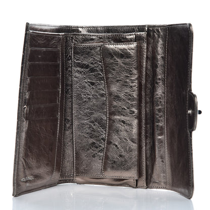 Chanel Metallic Aged Calfskin Quilted Reissue Long Flap Wallet Silver 5 of 13