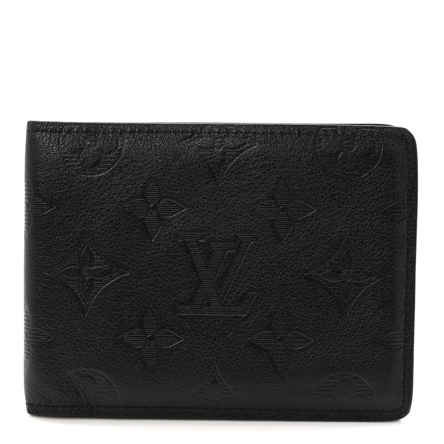 Louis Vuitton Calfskin Monogram Shadow Multiple Wallet Black 1 of 7