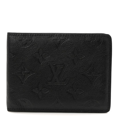 Louis Vuitton Calfskin Monogram Shadow Multiple Wallet Black 1 of 7