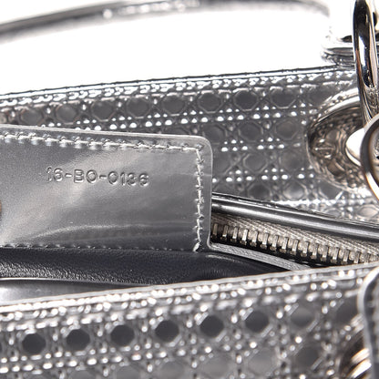 Christian Dior Metallic Patent Micro-Cannage Medium Lady Dior Silver 8 of 8