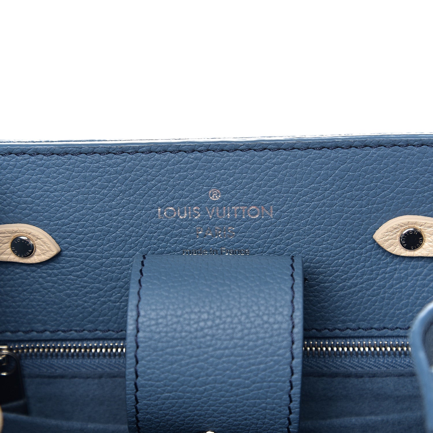 Louis Vuitton Calfskin Lockme Bucket Blue Jean 5 of 8