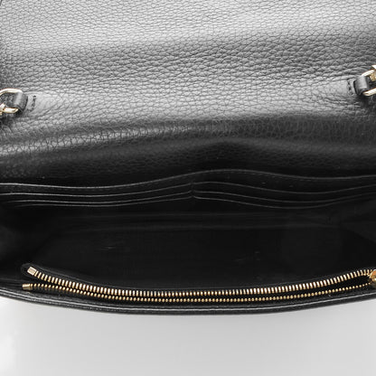 Gucci Pebbled Calfskin Soho Wallet on Chain Black 5 of 6