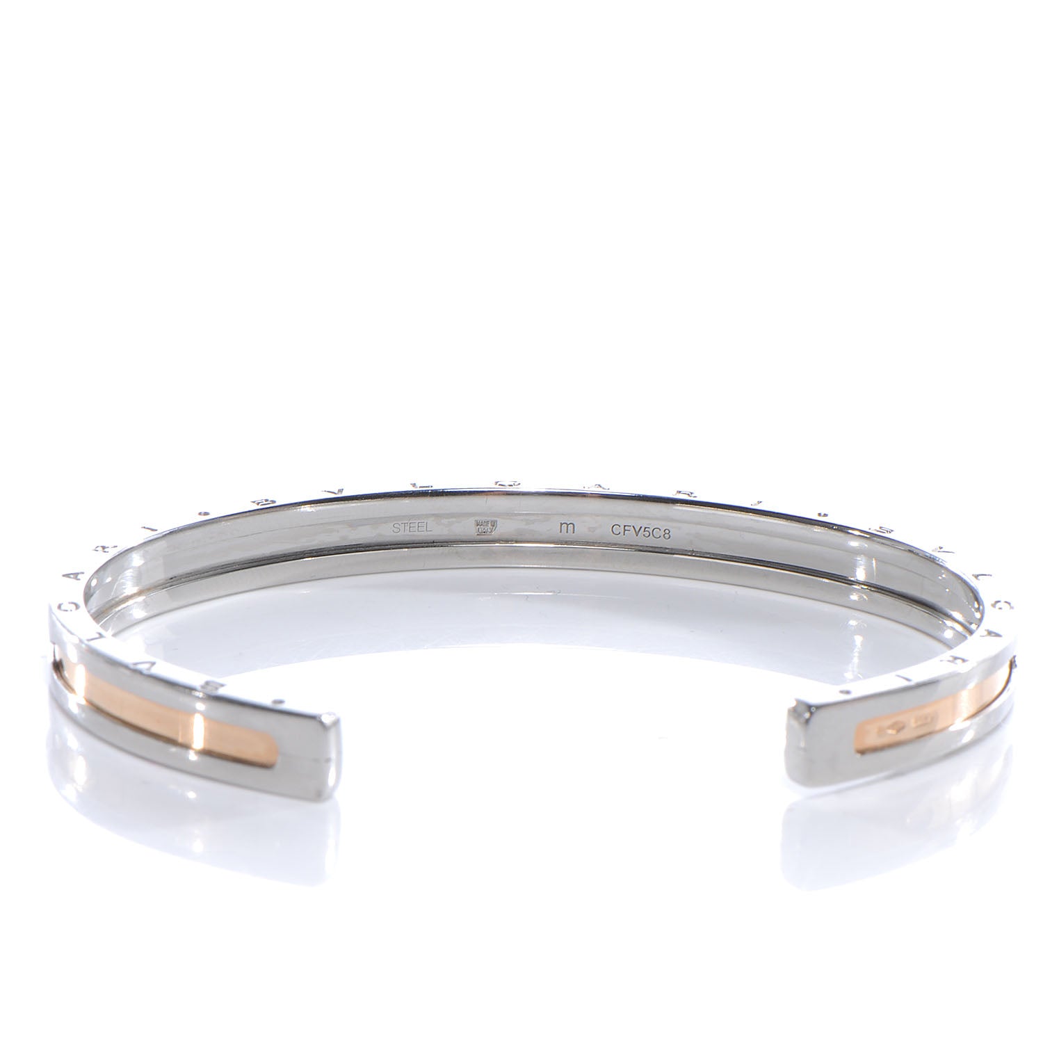 Bulgari BVLGARI 18k Yellow Gold and Steel B.Zero1 Cuff Medium 5 of 5
