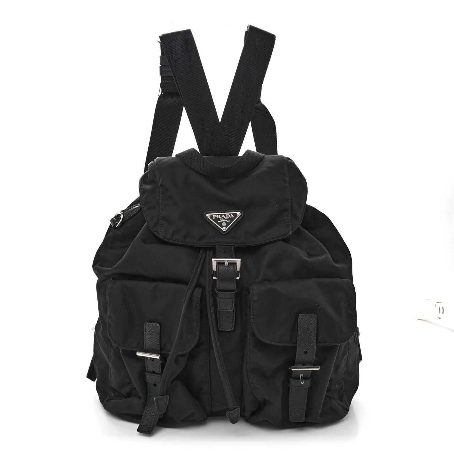 Re-Nylon Saffiano Medium Backpack Black