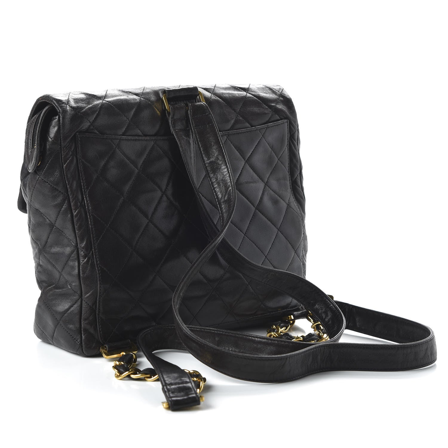 Chanel Lambskin Quilted Backpack Black 2 of 9