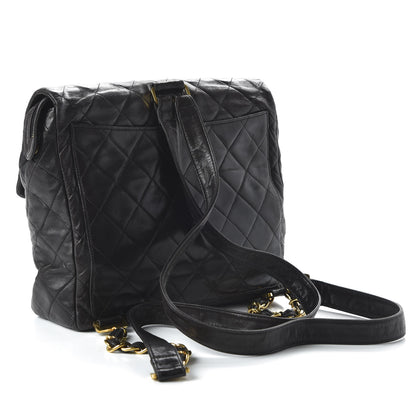 Chanel Lambskin Quilted Backpack Black 2 of 9