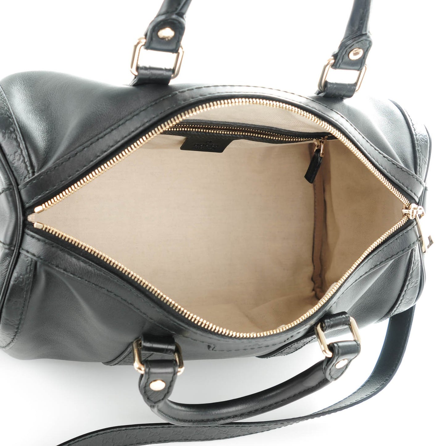Calfskin Microguccissima Trim Medium Boston Black