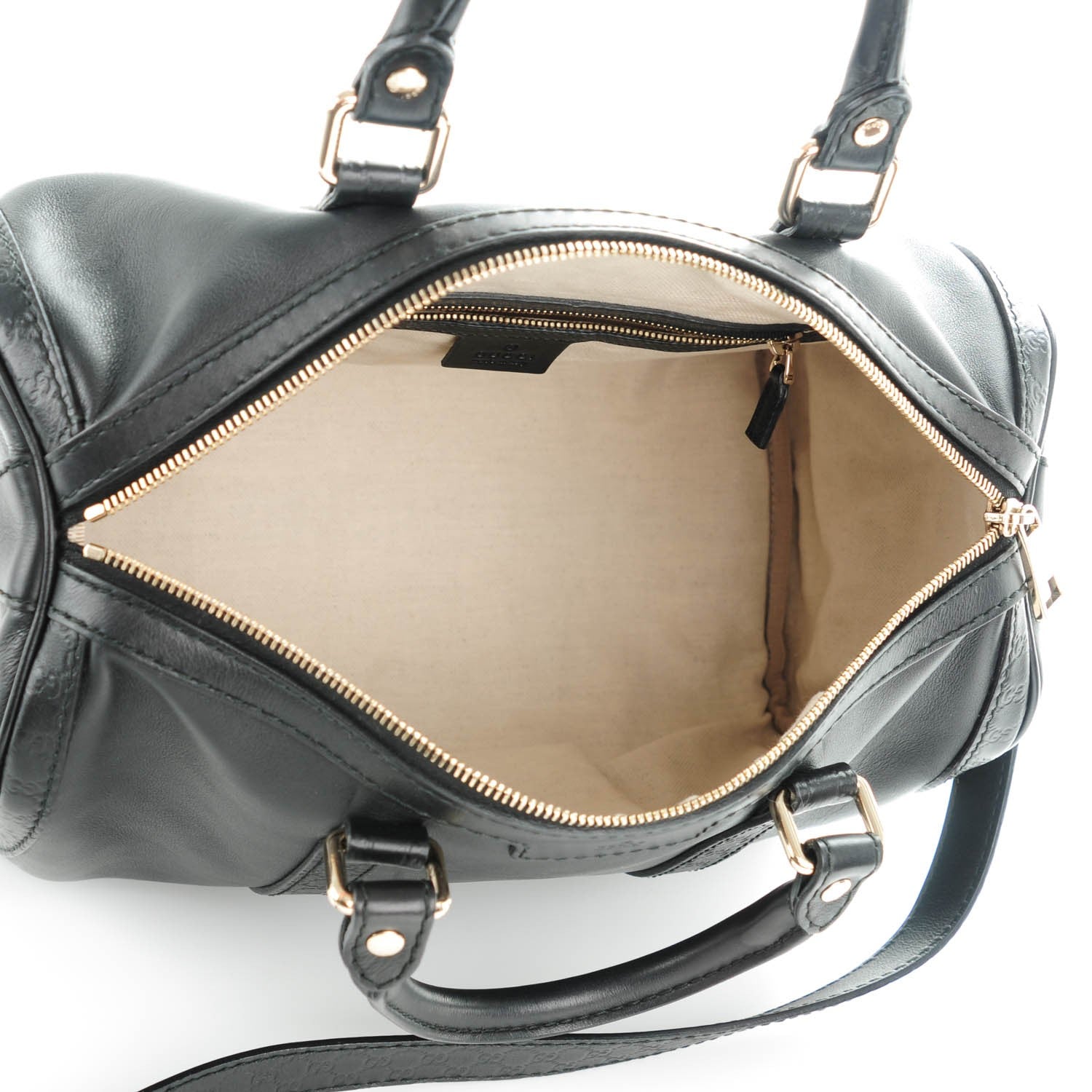 Gucci Calfskin Microguccissima Trim Medium Boston Black 5 of 7