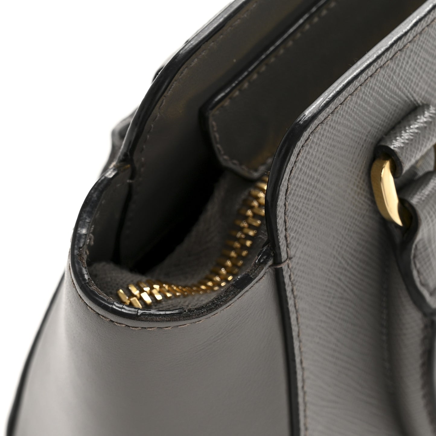 Saffiano Soft Calfskin Mini Zippered Tote Marmo