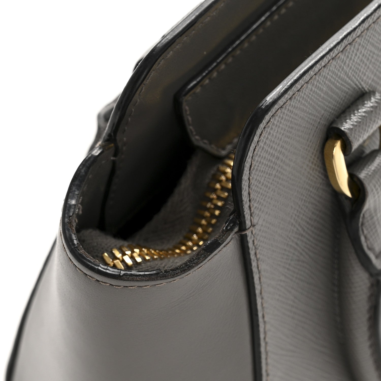 Prada Saffiano Soft Calfskin Mini Zippered Tote Marmo 14 of 16
