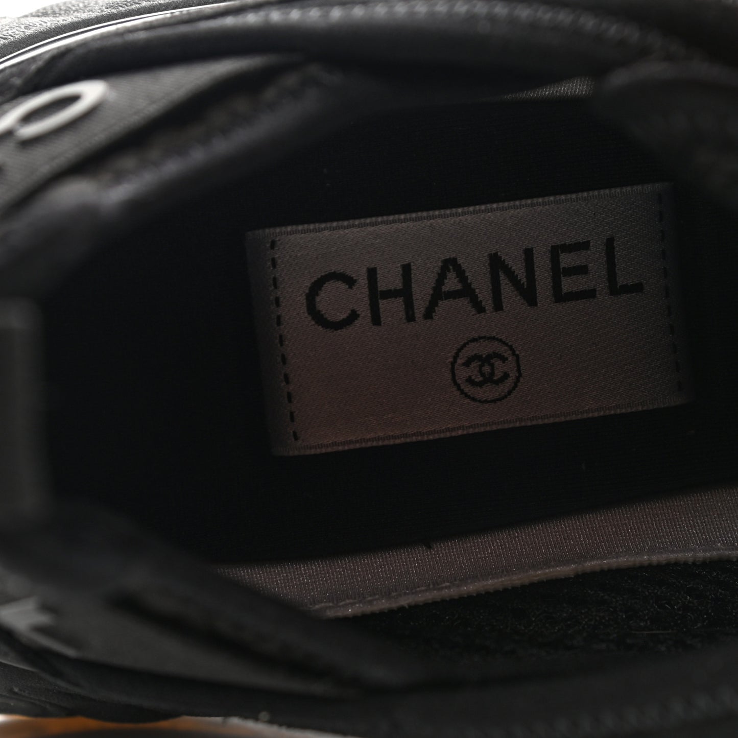 Suede Calfskin Mixed Fibers CC Sneakers 38.5 Black