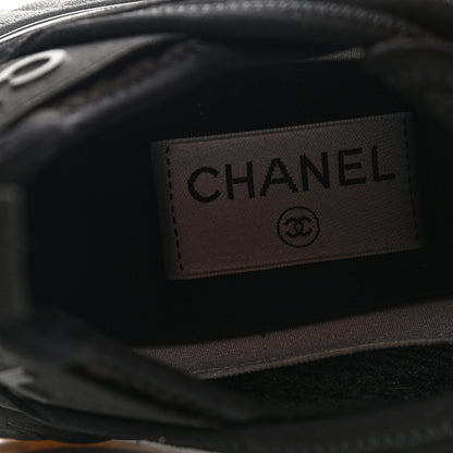 Chanel Suede Calfskin Mixed Fibers CC Sneakers 38.5 Black 7 of 9