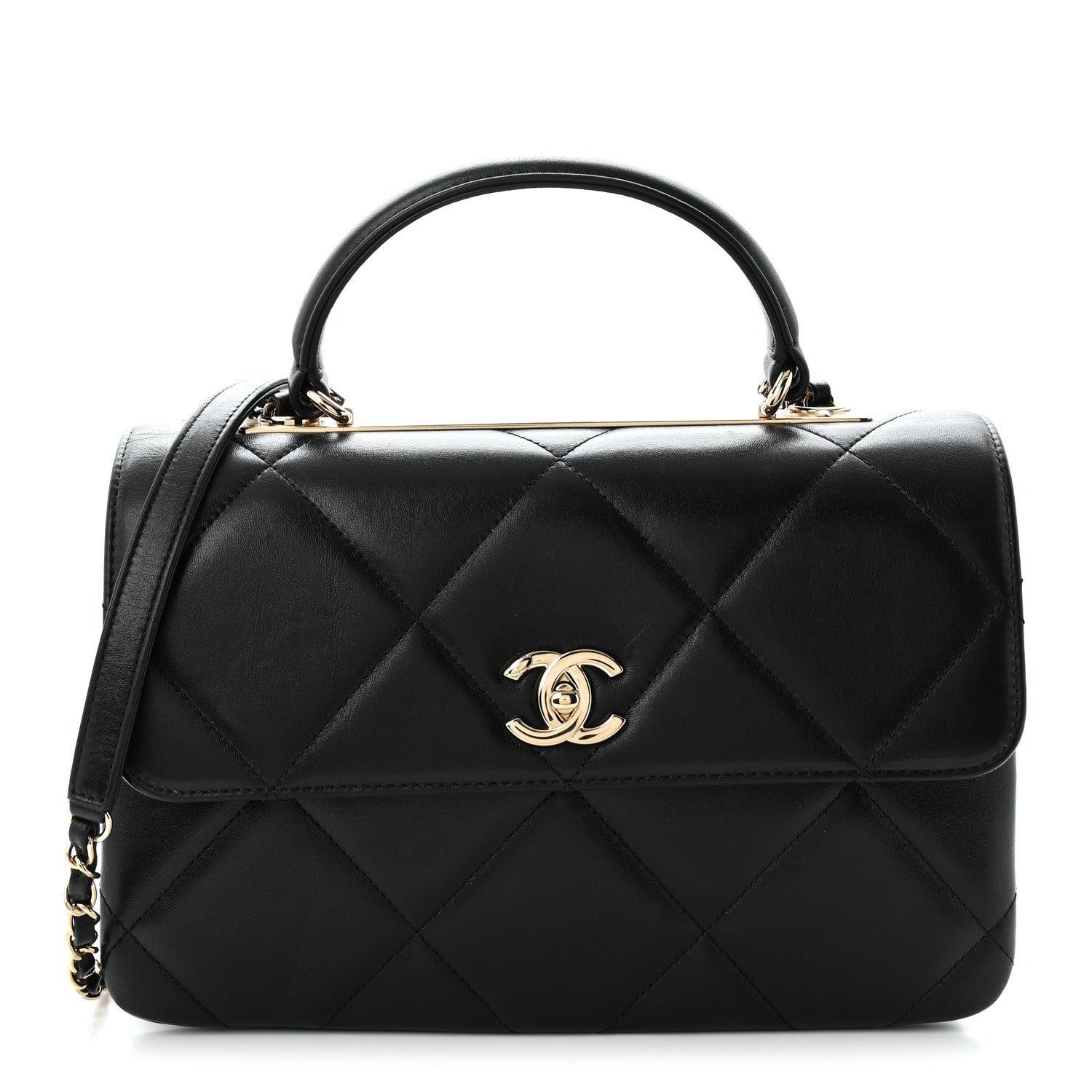Chanel Lambskin Quilted Medium Trendy CC Flap Dual Handle Bag Black 1 of 10