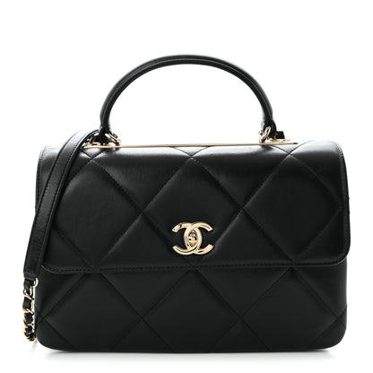 Chanel Lambskin Quilted Medium Trendy CC Flap Dual Handle Bag Black 1 of 10