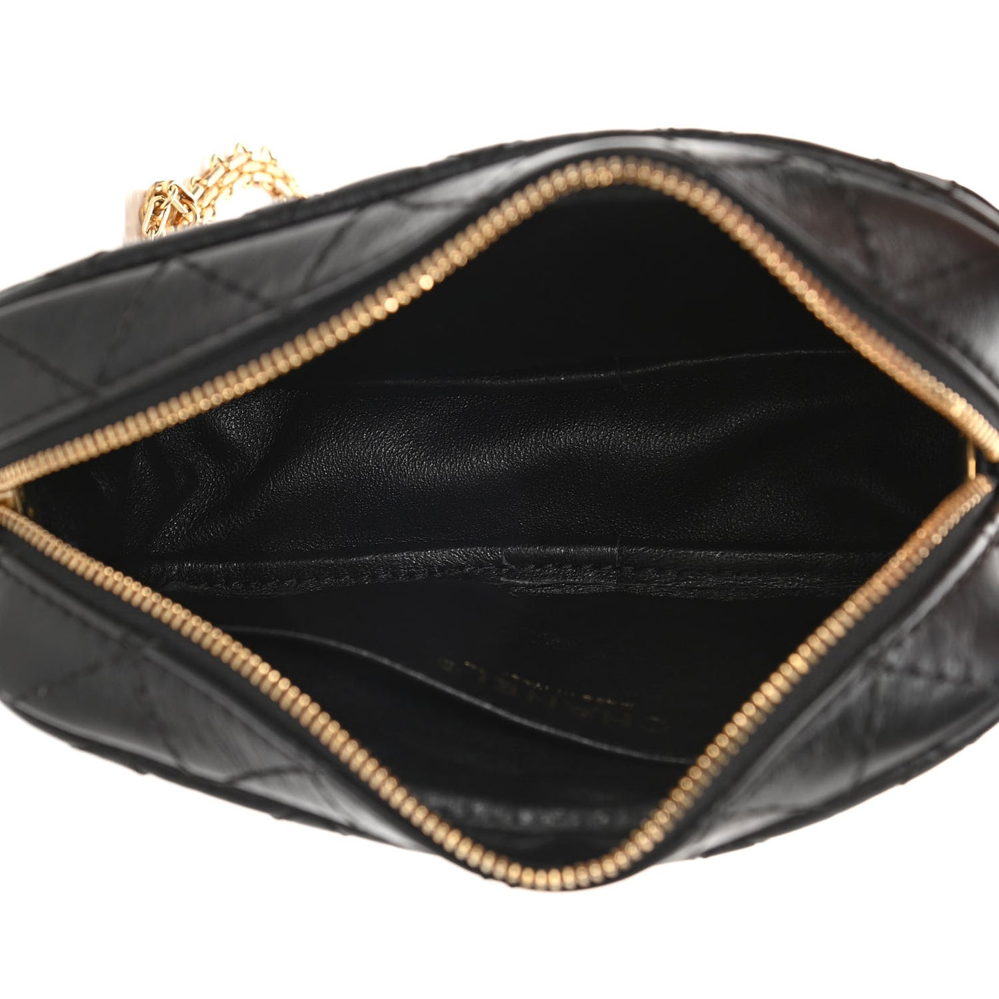 Aged Calfskin Quilted Mini Reissue Camera Case Black