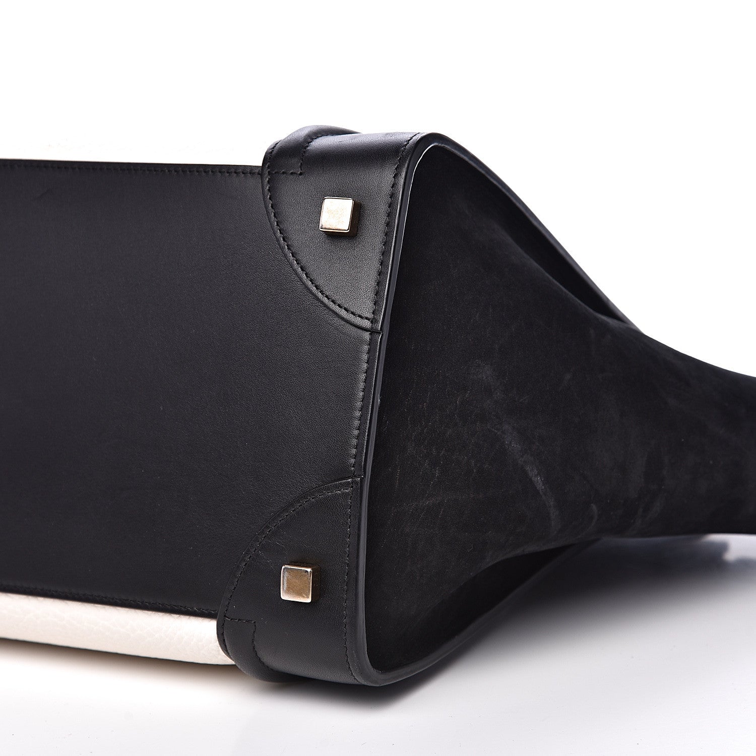 Celine Bullhide Calfskin Mini Bi-Color Luggage Black White 9 of 16