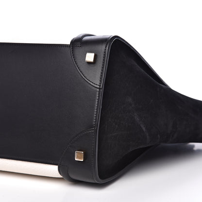 Celine Bullhide Calfskin Mini Bi-Color Luggage Black White 9 of 16
