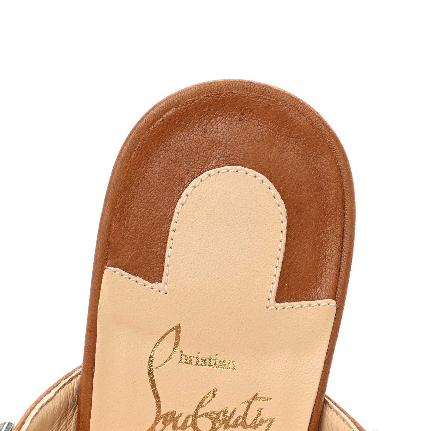 Calfskin Studded Tina Goes Mad 55 Slide Sandals 37 Cuoio