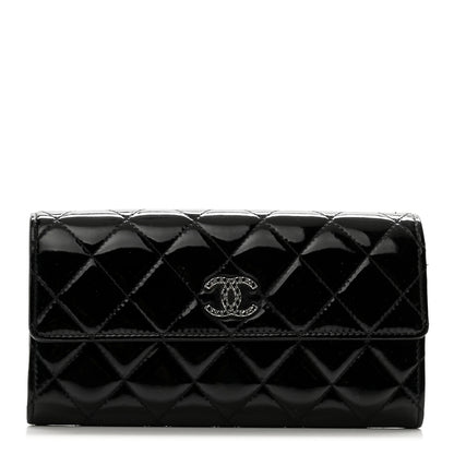 Chanel Patent Quilted Large Brilliant Flap Wallet Black 1 of 9