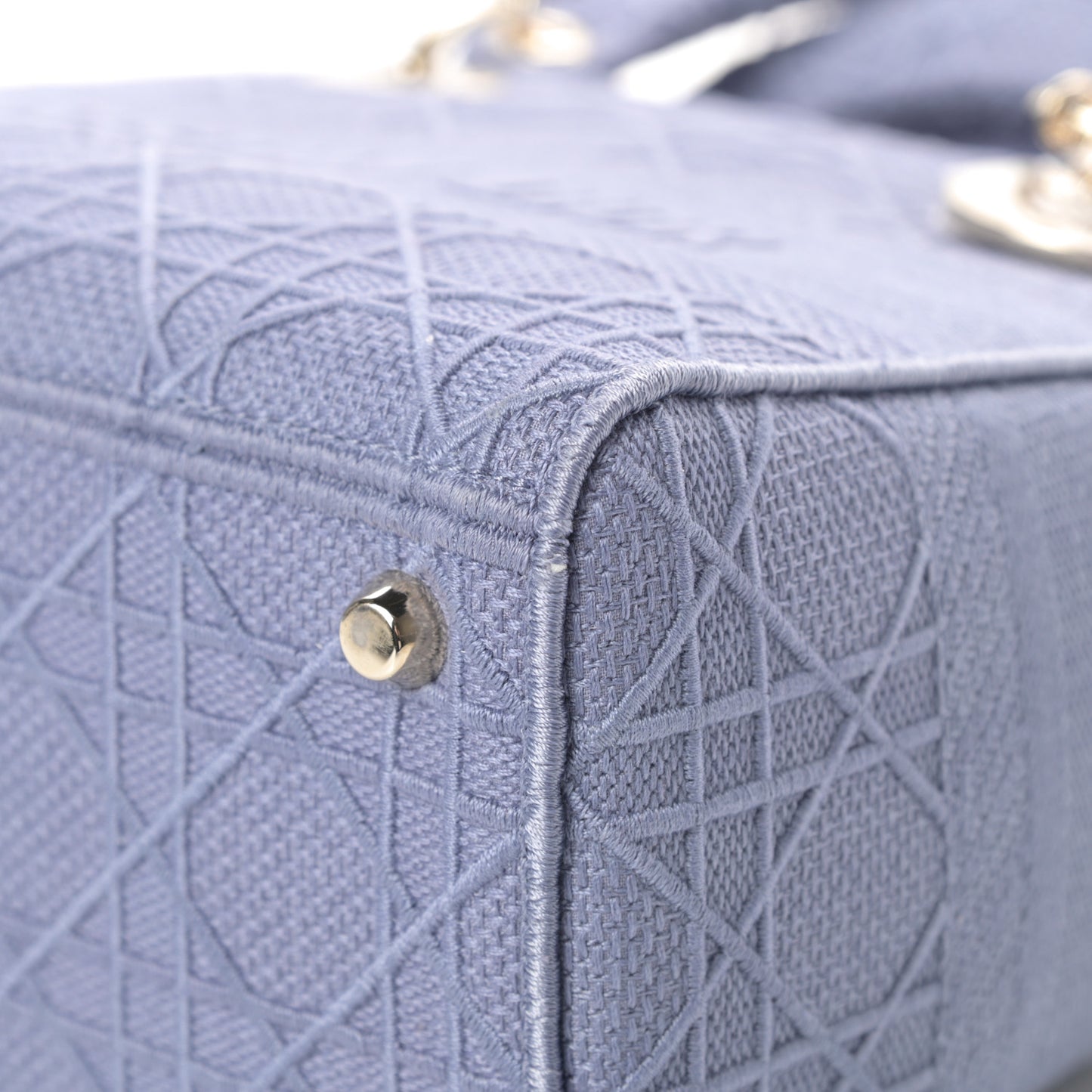Canvas Embroidered Cannage Medium Lady D-Lite Blue