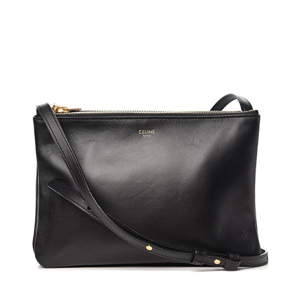 Celine Lambskin Small Trio Crossbody Bag Black 1 of 10