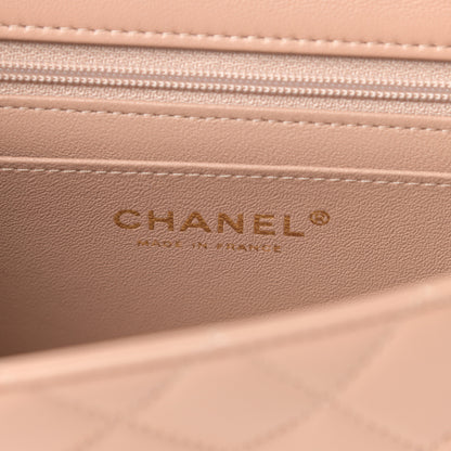 Chanel Lambskin Quilted Mini Top Handle Rectangular Flap Beige 6 of 11