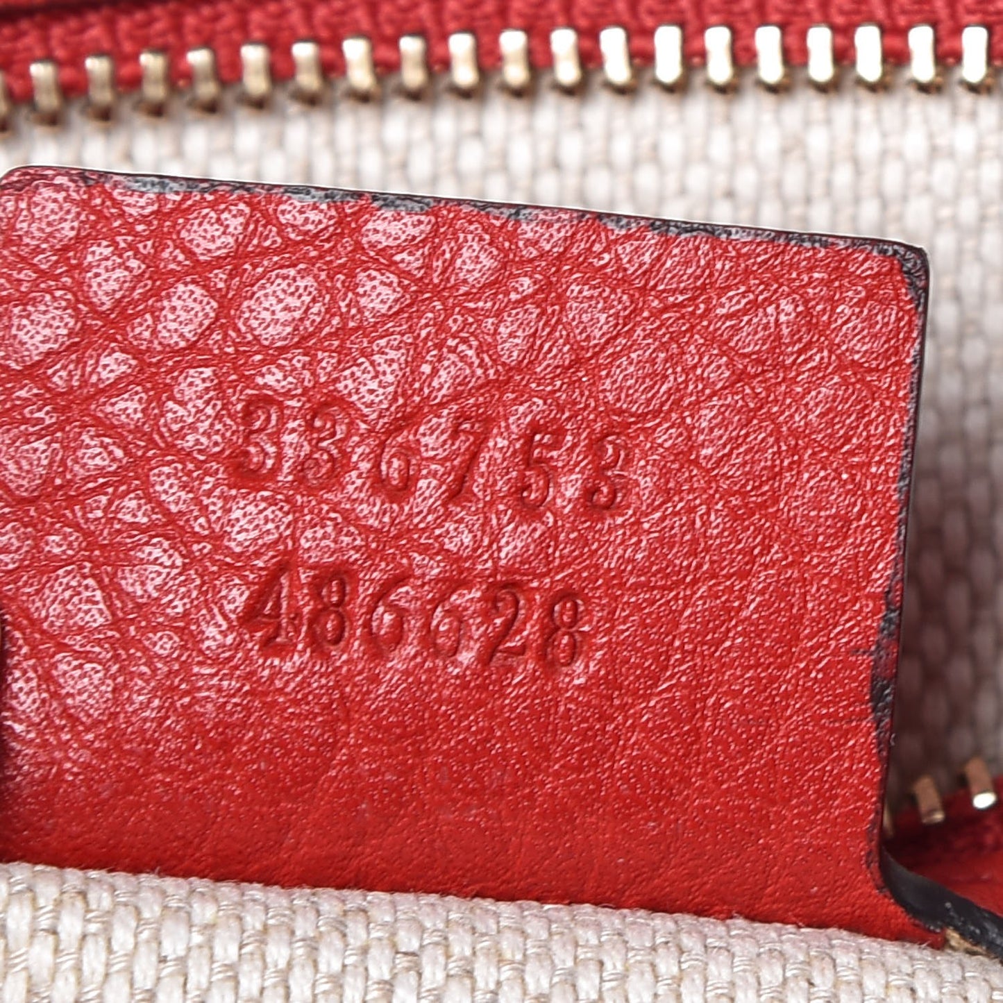 Pebbled Calfskin Medium Soho Clutch Red