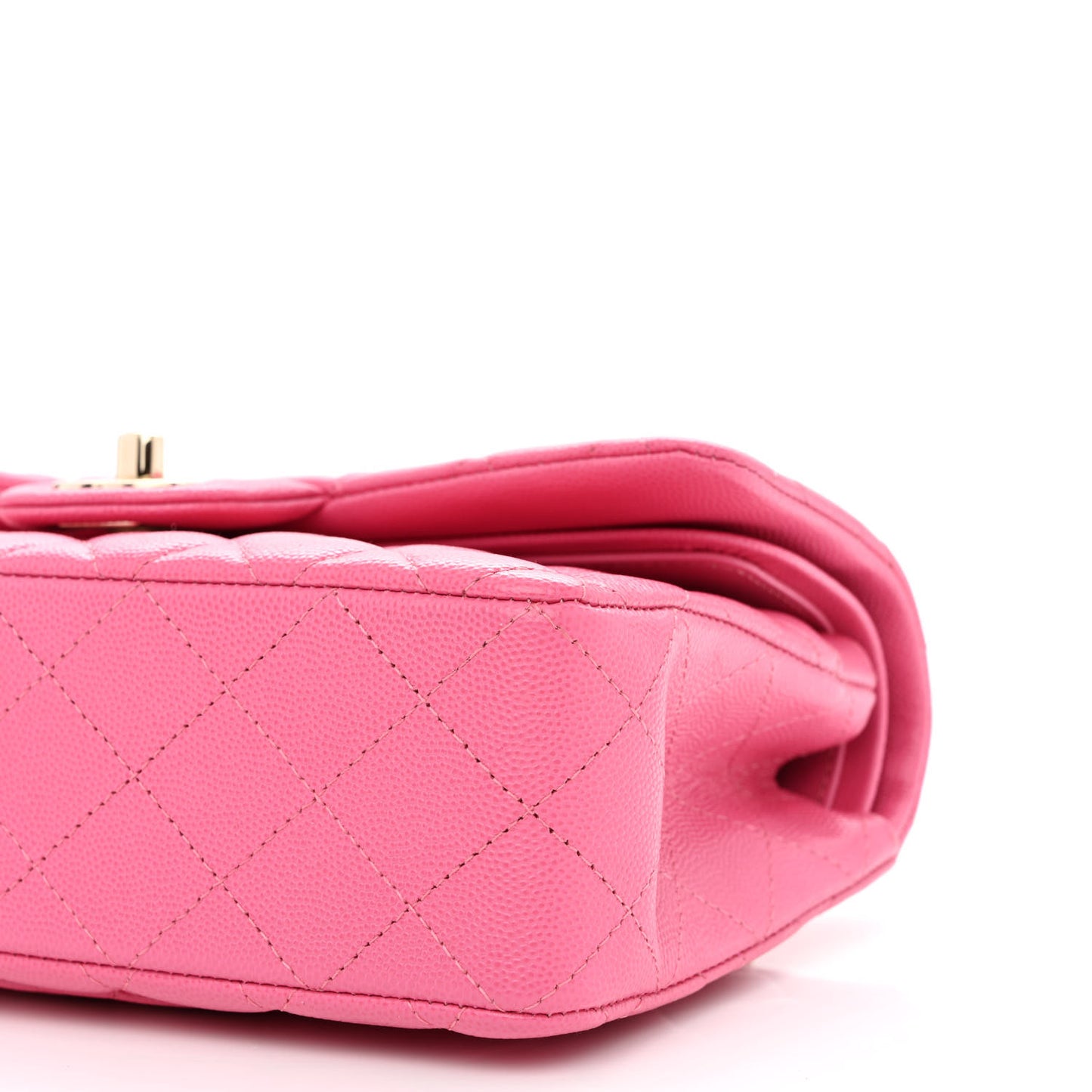 Caviar Quilted Small Double Flap Pink