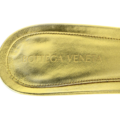 Bottega Veneta Metallic Nappa Reflection Matelasse Padded Kitten Heel Mule Sandals 39 Gold 8 of 13