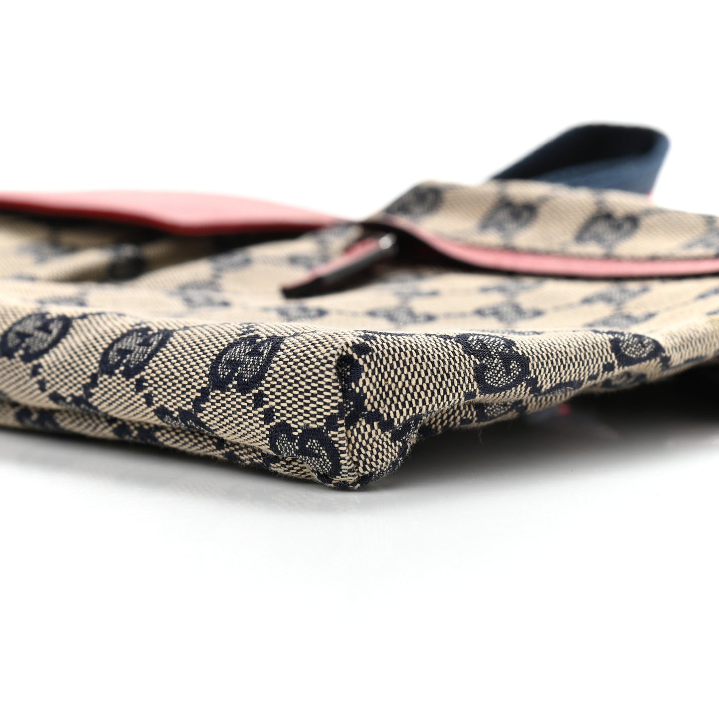 GG Monogram Web Double Pocket Belt Bag Navy Red