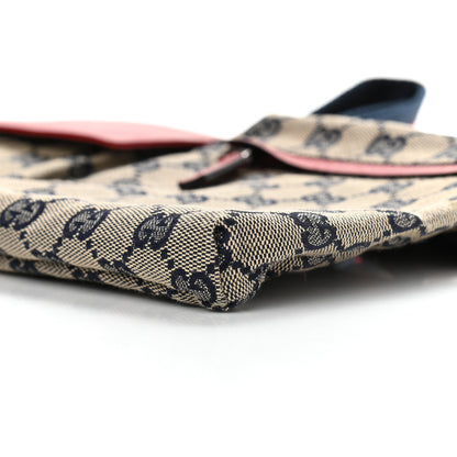 Gucci GG Monogram Web Double Pocket Belt Bag Navy Red 11 of 11