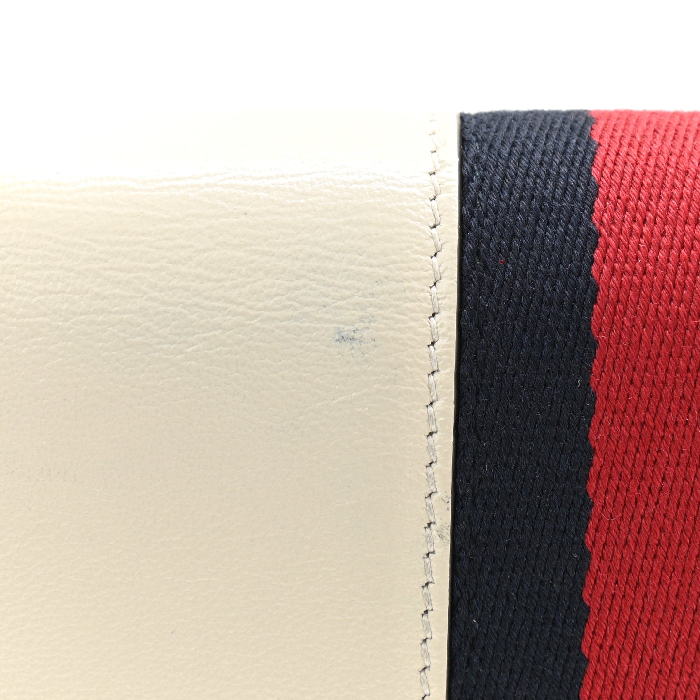 Textured Calfskin Web Mini Rajah Slim Flap Shoulder Bag Mystic White